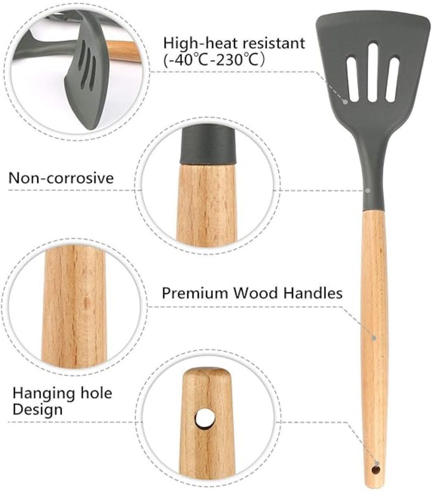 SYGA Silicone Kitchen Utensils Set | 10 Pieces - 5