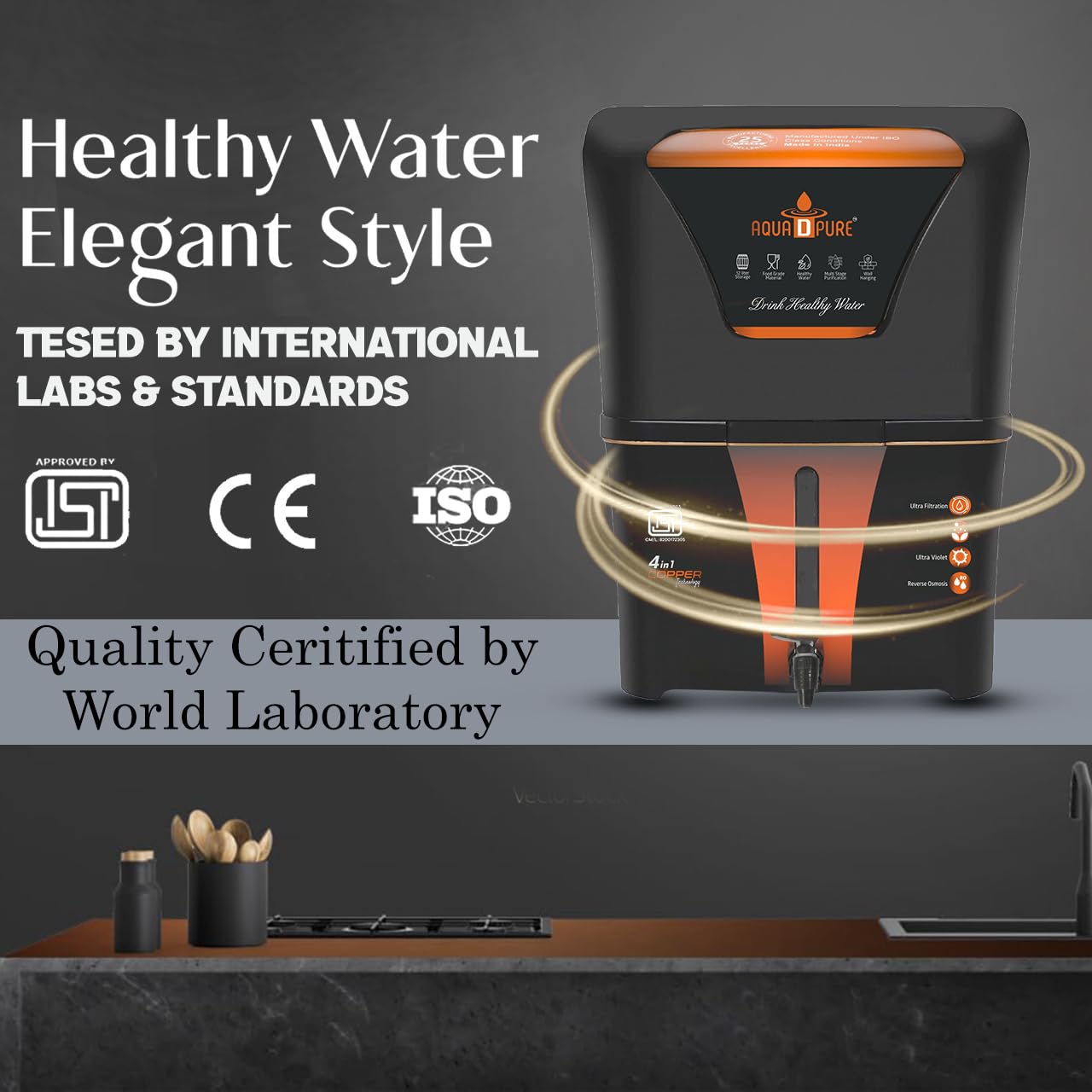 AQUA D PURE 4 in 1 Copper RO Water Purifier - 7