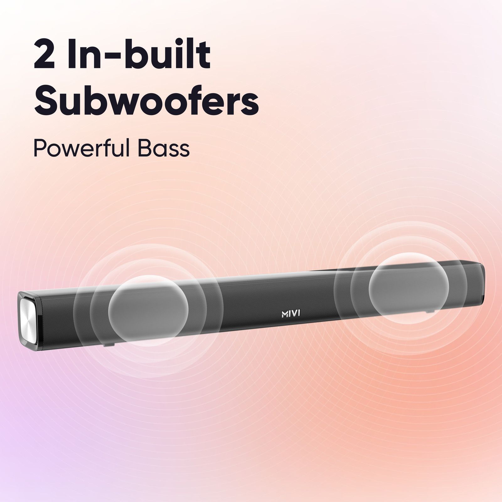 Mivi Fort S60 with 2 inBuilt Subwoofers 60 W Bluetooth Soundbar - 4