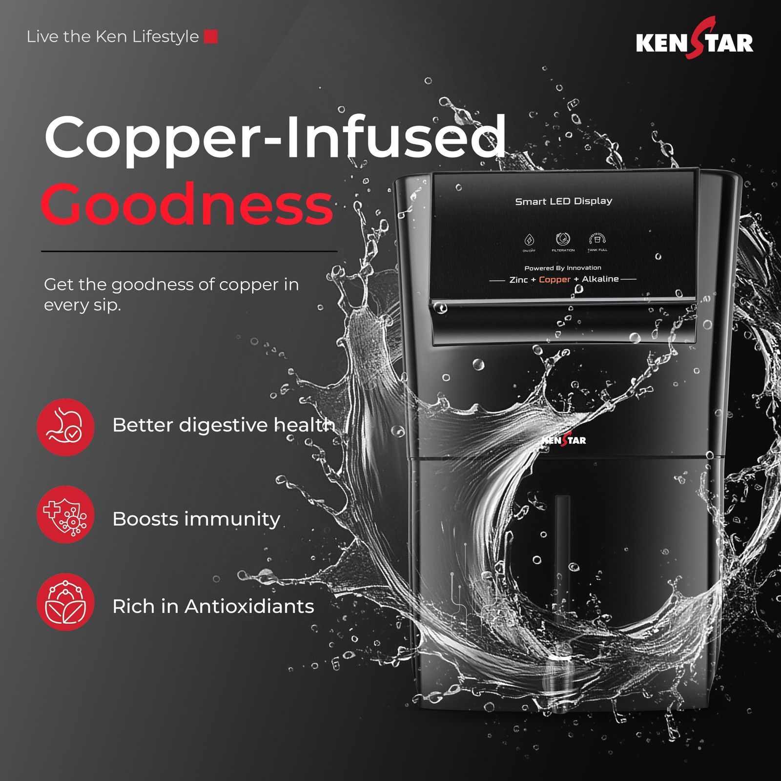 Kenstar Black Pureza 8 Liter Water Purifier - 5