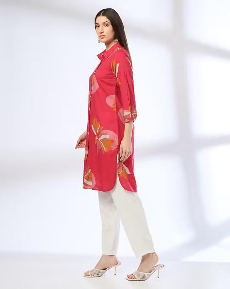 FUSION Women Floral Print Straight Kurti - 2