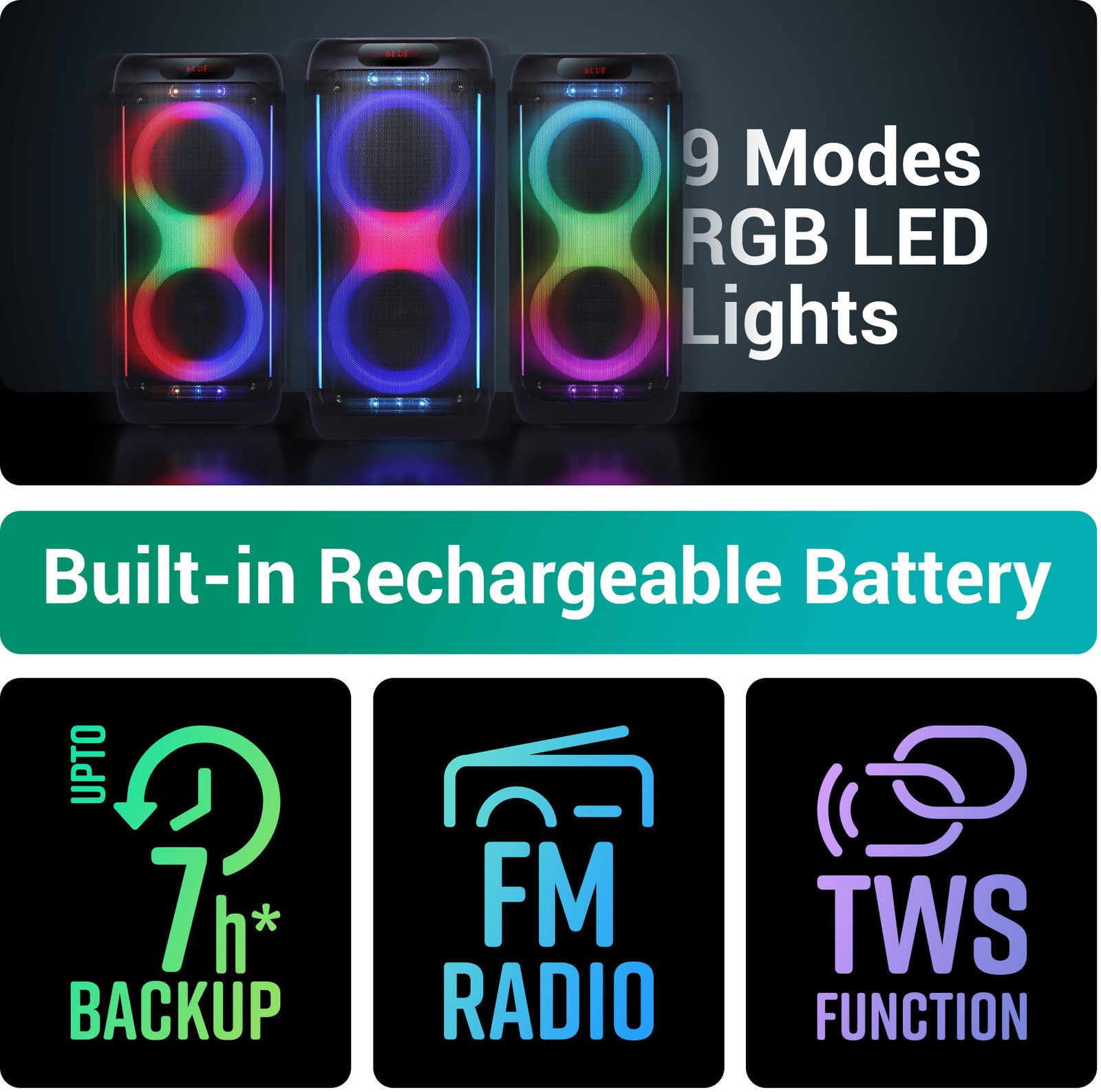 ZEBRONICS ZEB-BUDDY 200 RGB LED Lights Party Speaker - 3