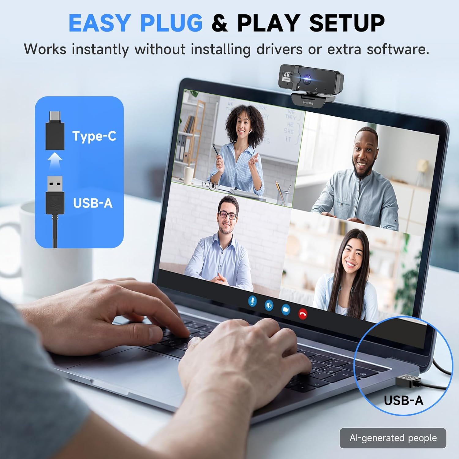 Philips 4K Webcam with Microphone - 5