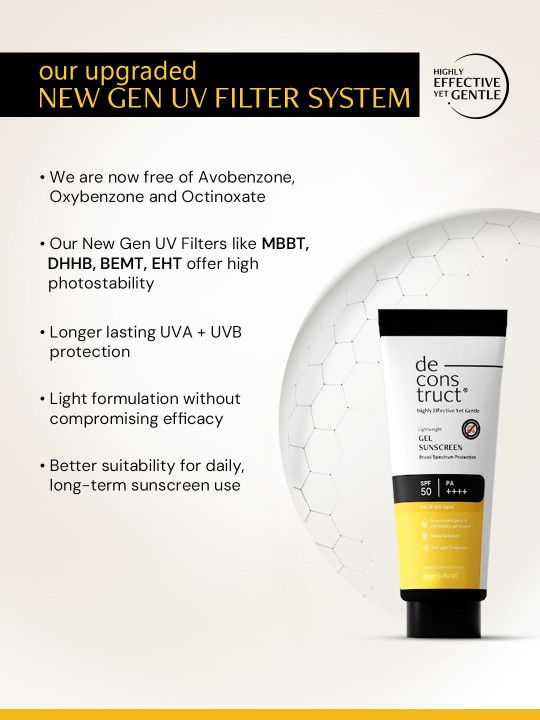 deconstruct Gel Sunscreen SPF 50 PA++++ -100% Photostable-Lightweight - 4