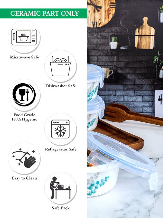 Cello Opal Glass 4 Pieces Printed Storage Container Set - 4