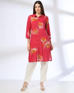 FUSION Women Floral Print Straight Kurti