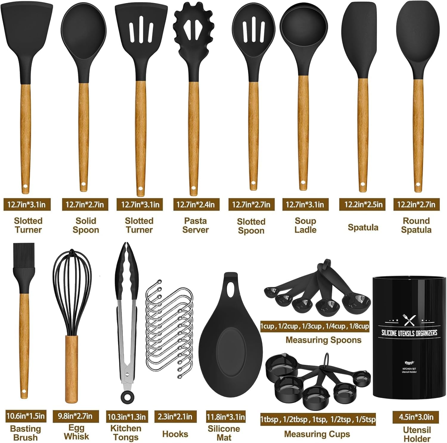 33 Pcs Silicone Spatula Set for Kitchen - 3