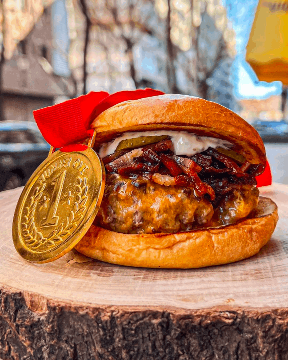 Foto de hamburguesa premiada 