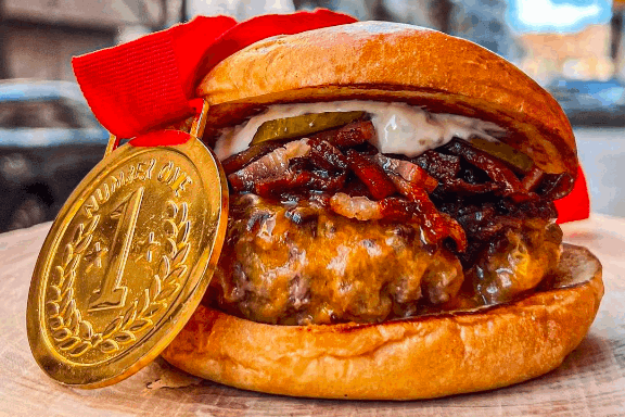 Foto de hamburguesa premiada