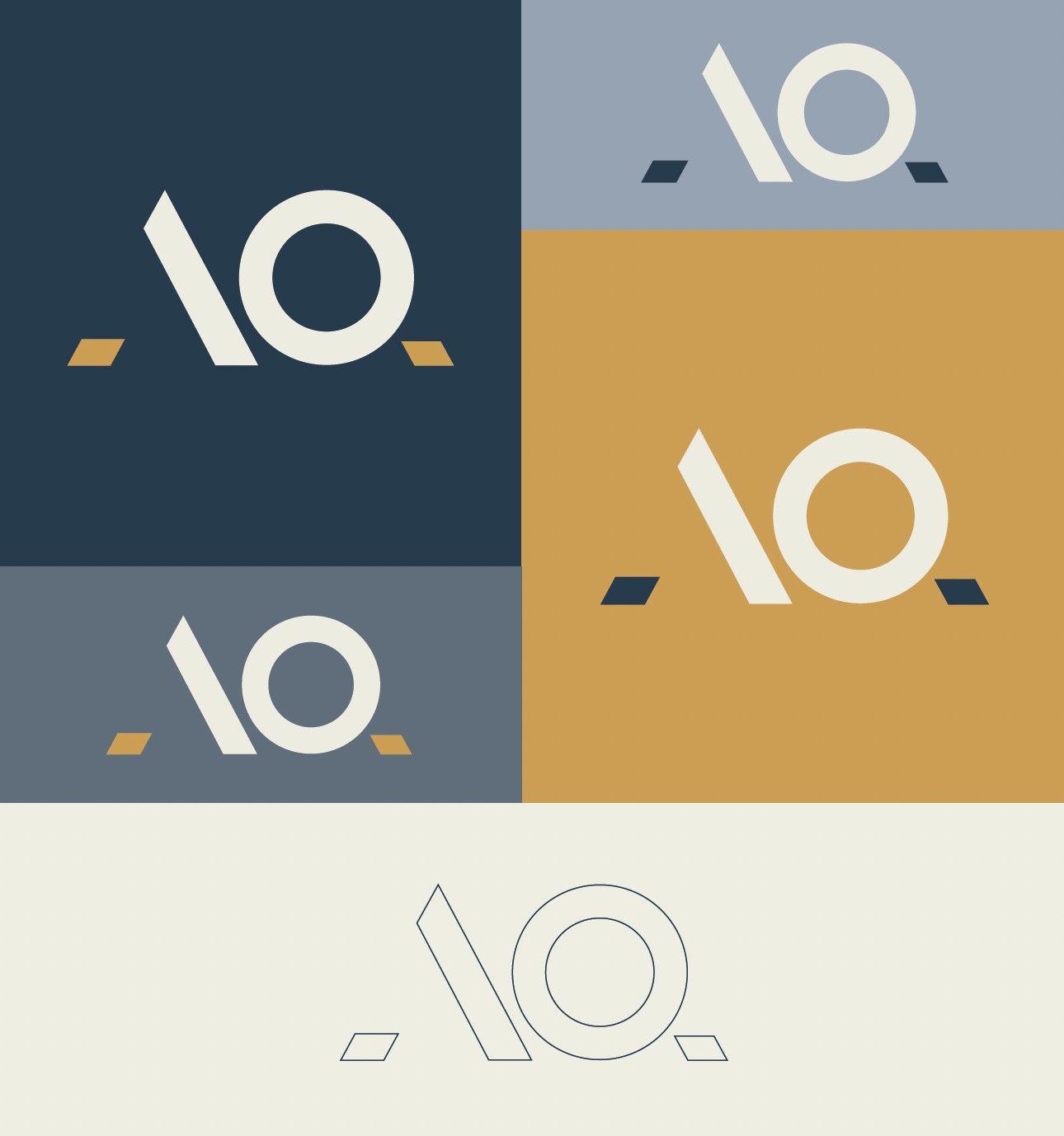 ActuQuant: Logoraster der Wortmarke ActuQuant in Navy, Gold und Creme