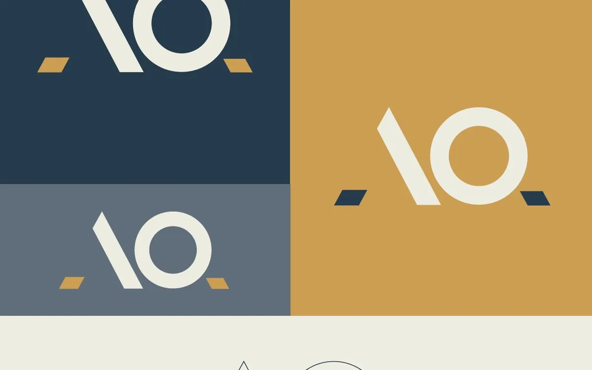 ActuQuant: Logoraster der Wortmarke ActuQuant in Navy, Gold und Creme