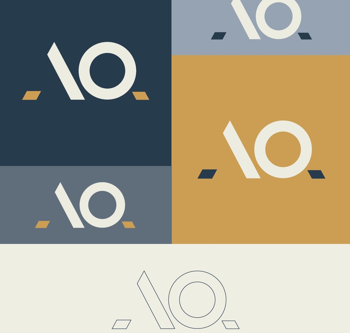 ActuQuant: Logoraster der Wortmarke ActuQuant in Navy, Gold und Creme