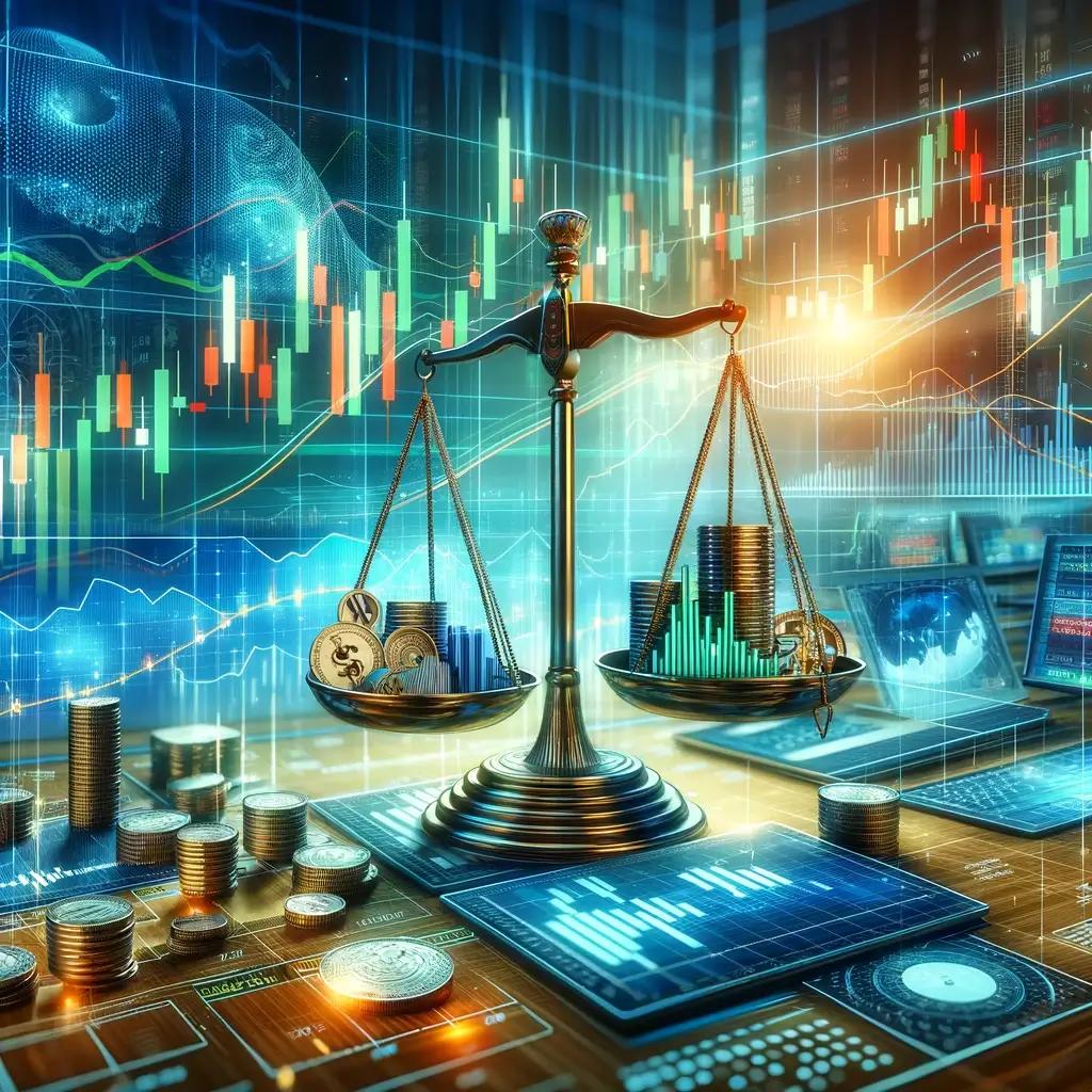 Sclae representing position sizing risk management technique for options trading