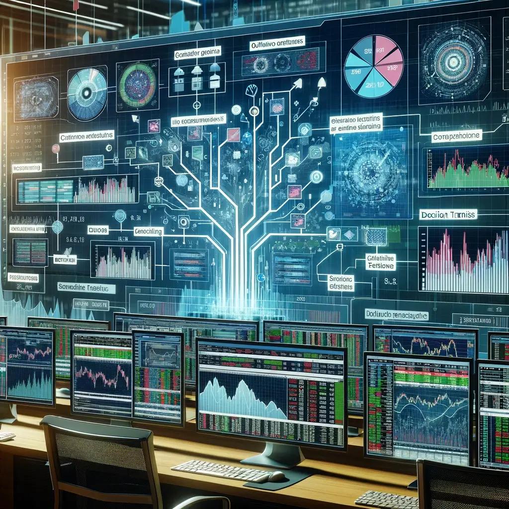 Tree map representing scenario testing risk management technique for options trading