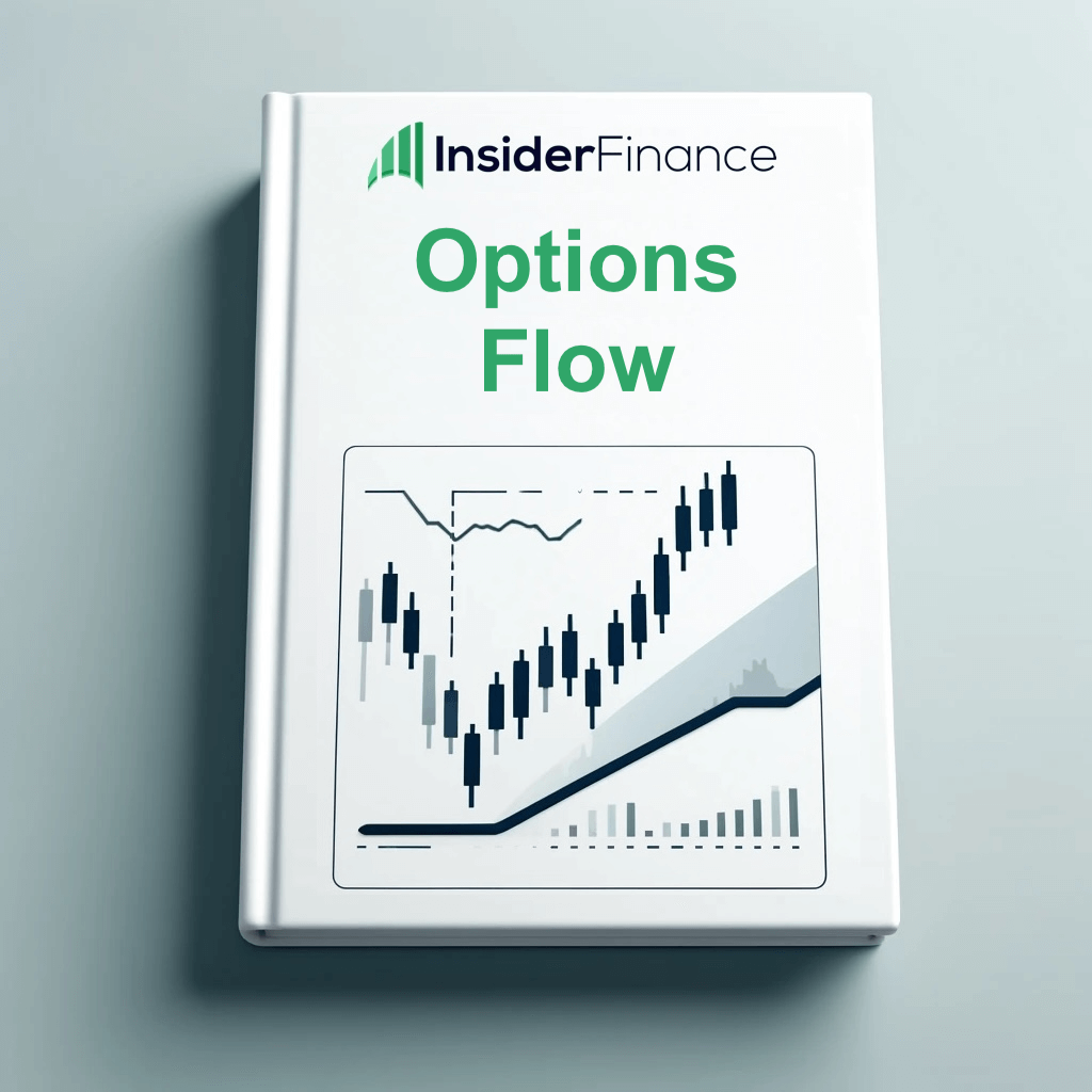 Book cover for InsiderFinance's free masterclass "Options Flow" with abstract financial market designs.