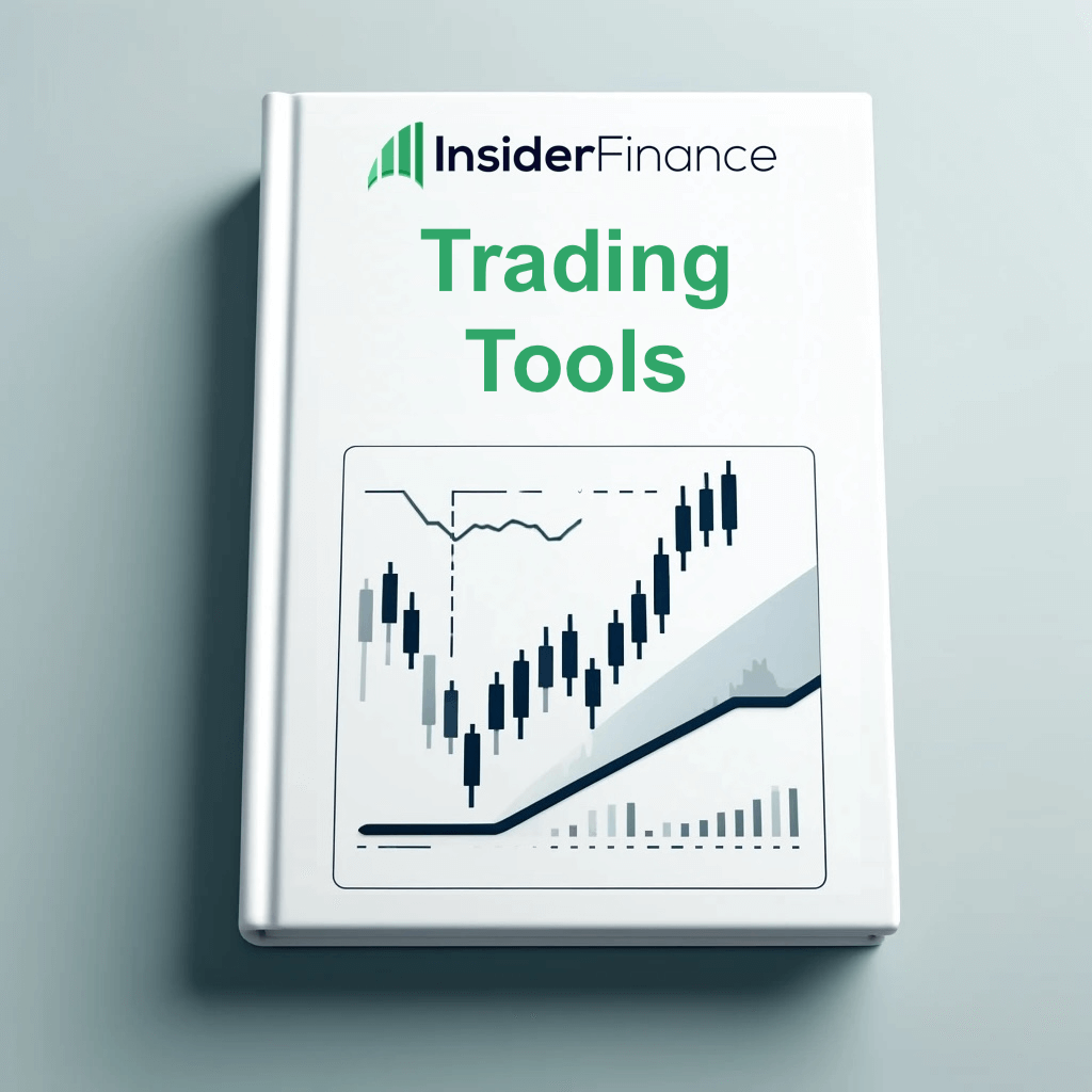 Book cover for InsiderFinance's free masterclass "Trading Tools" with abstract financial market designs.