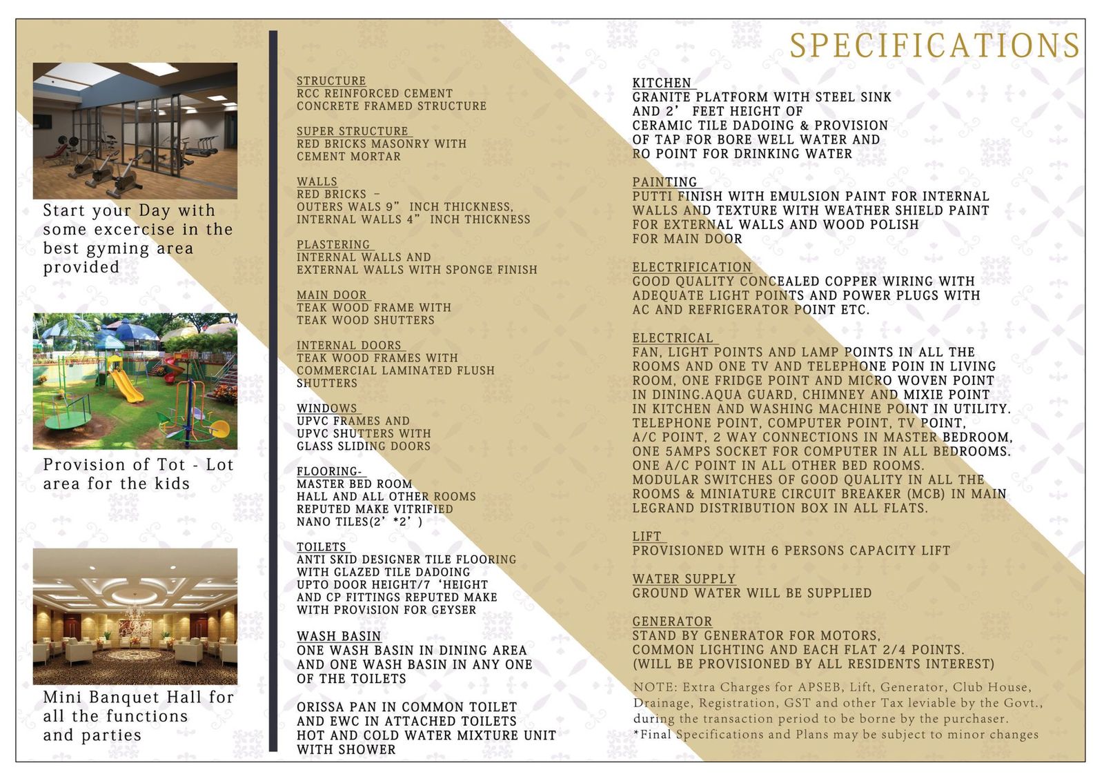 Specifications sheet for Sarayu Elite
