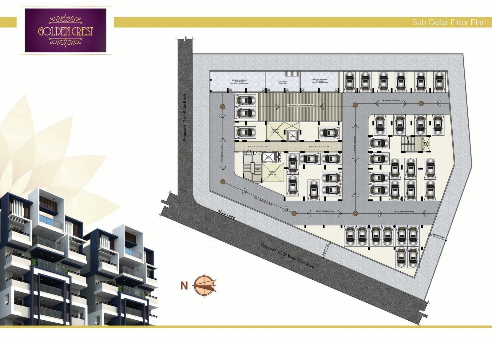 Golden Crest Residences — Sub Cellar Floor Plan