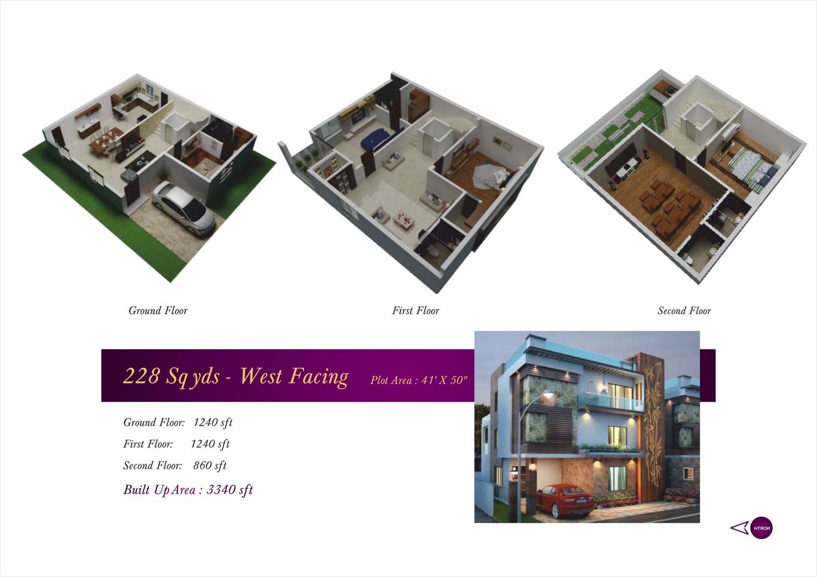 Golden Crest Villas — 228 Sq.yds — West Facing · 3,340 Sft