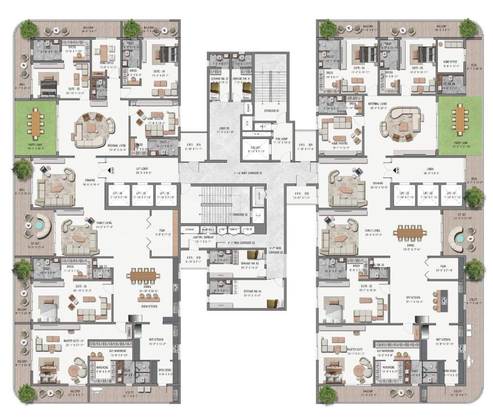Capital 45 Residences — Typical Floor Plan 1
