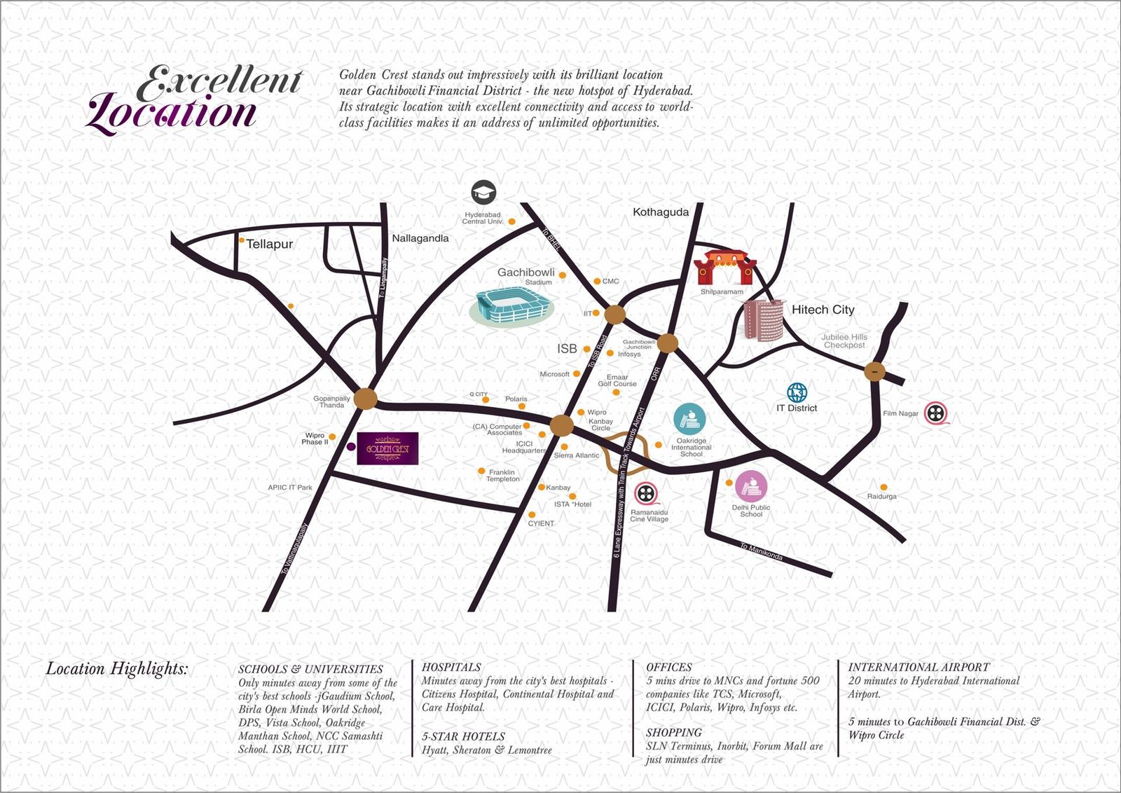 Location map near Gachibowli Financial District