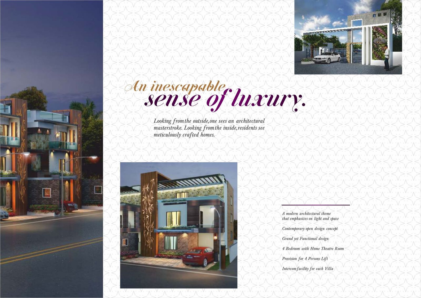 Architectural detailing of the villas