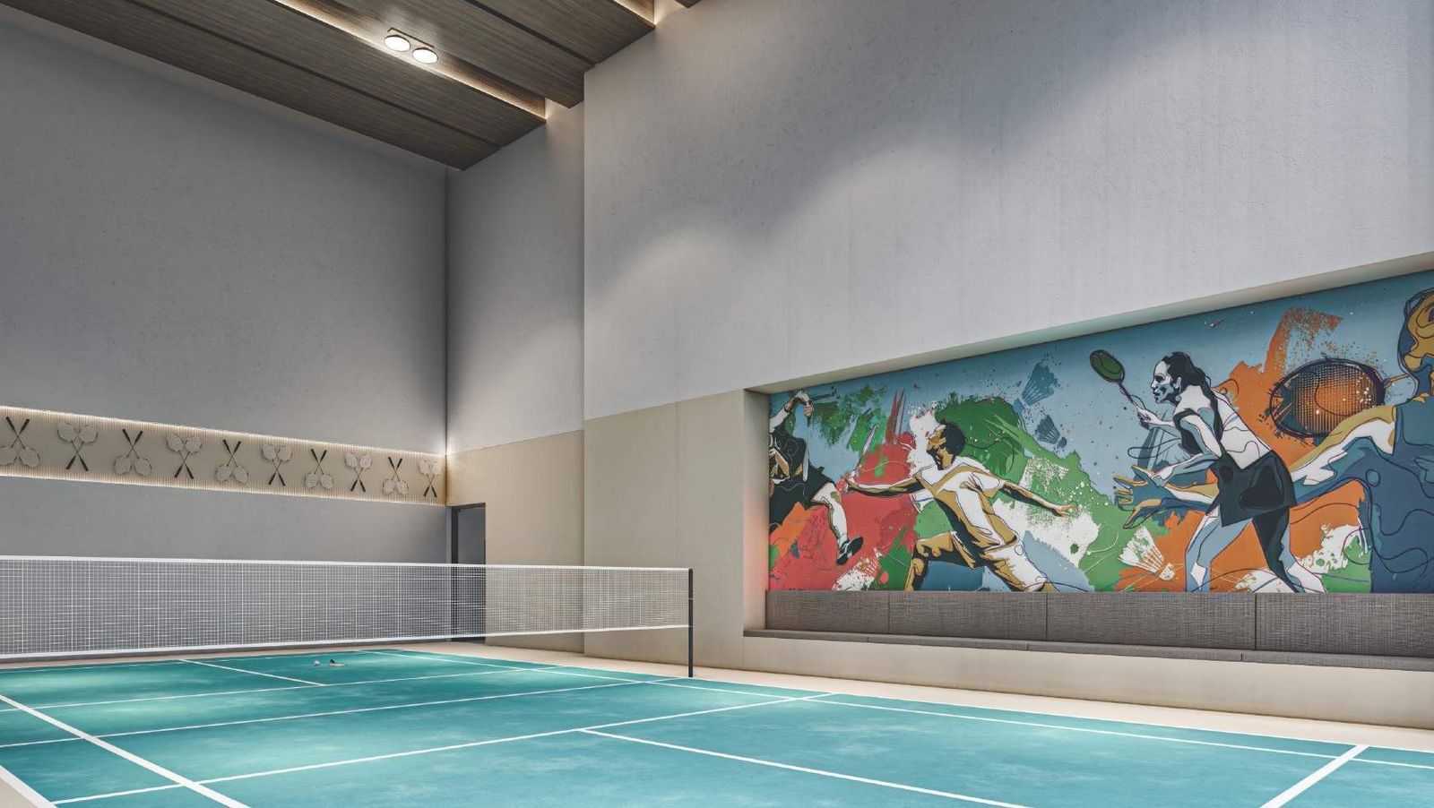 Badminton and pickleball court