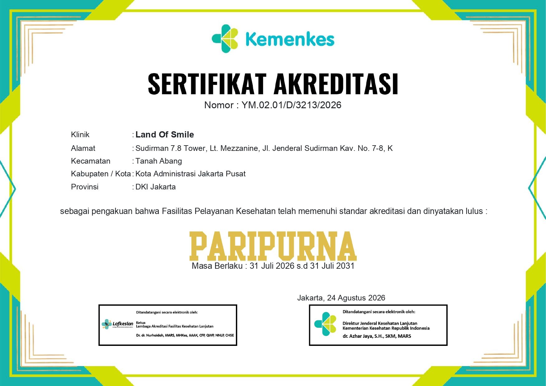 Akreditasi klinik LOS