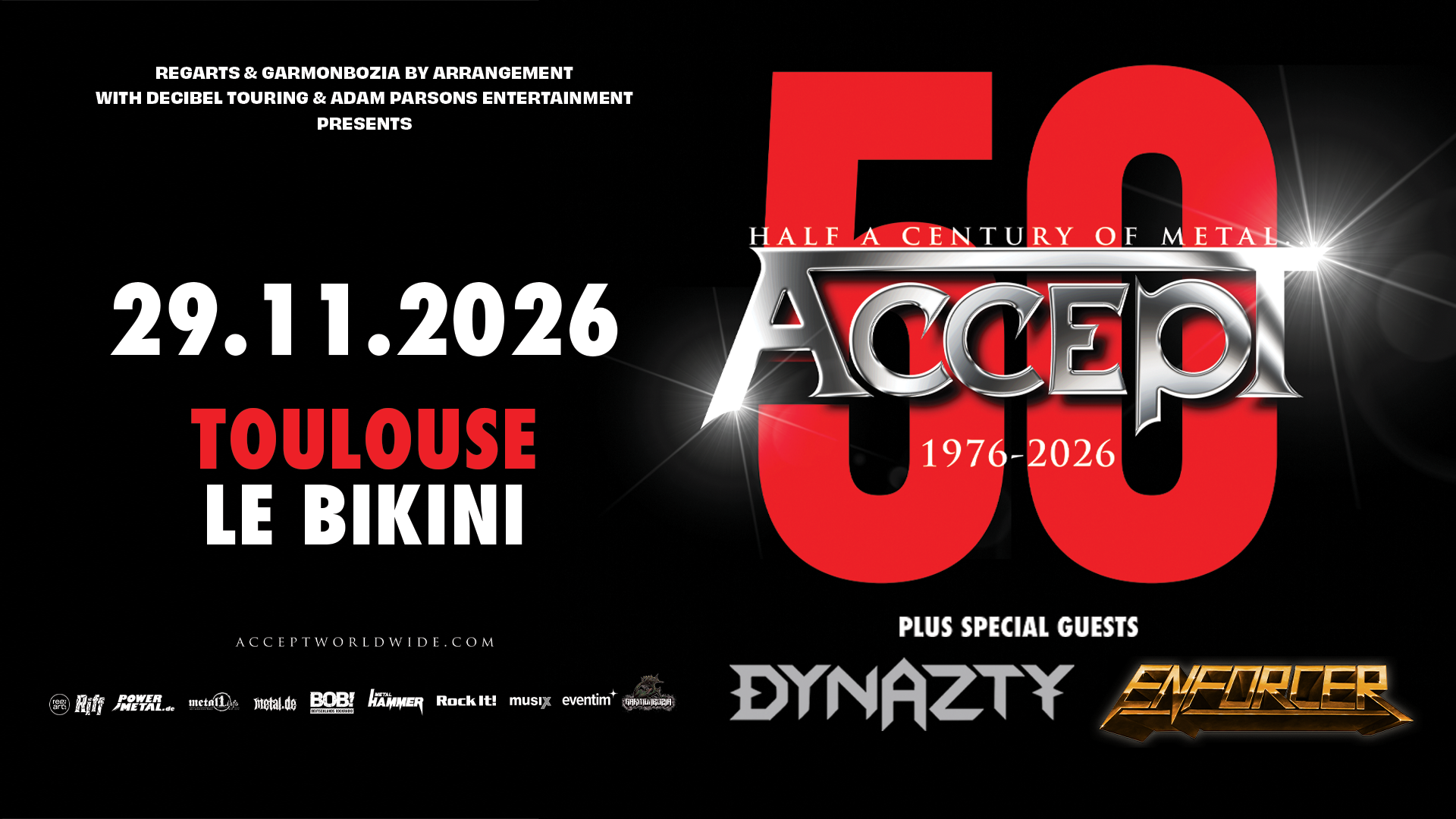 Accept en concert au Bikini le Dim 29 nov