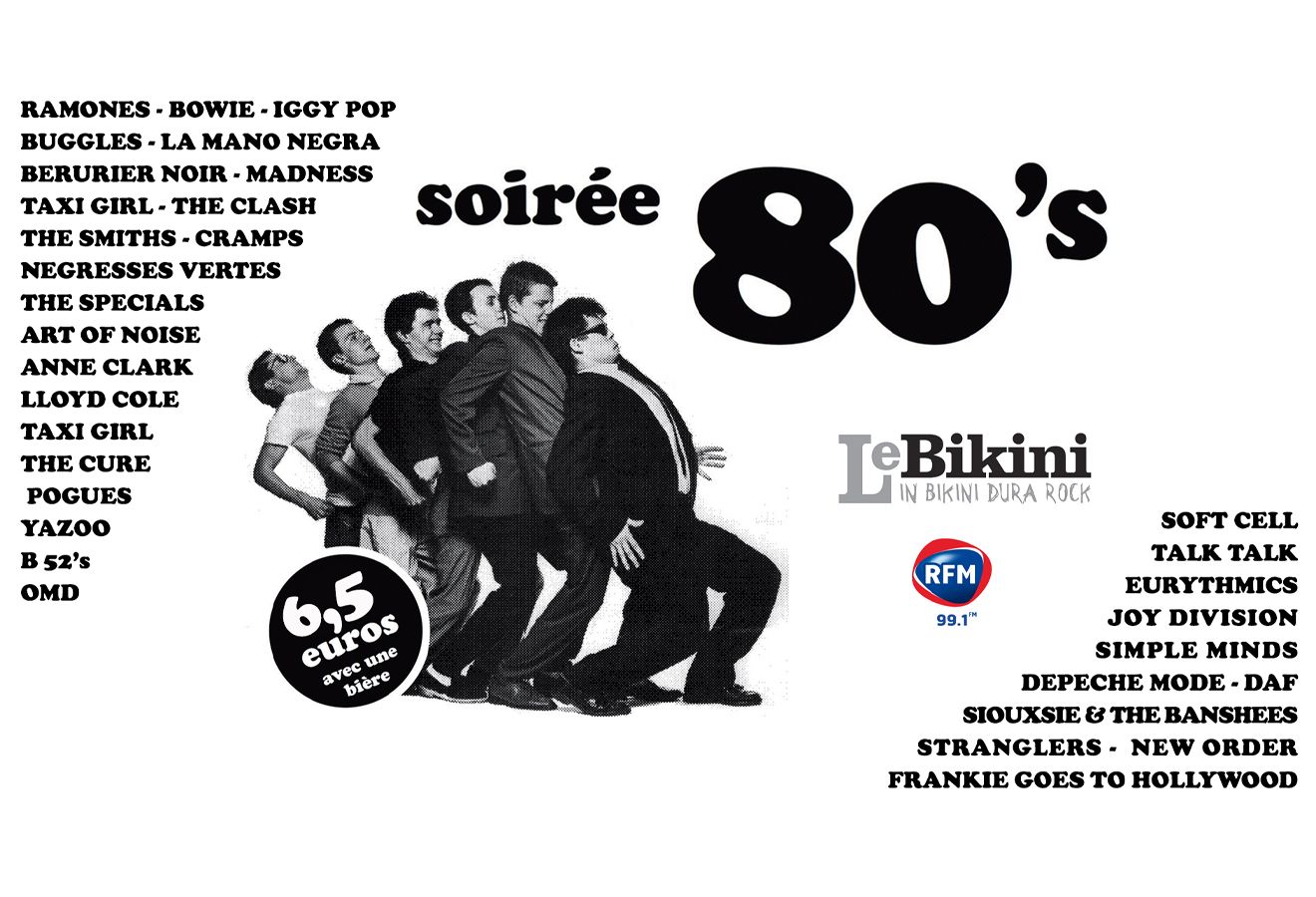 Vendredi 24 avril 2020 : Soirée Années 80' | Le Bikini