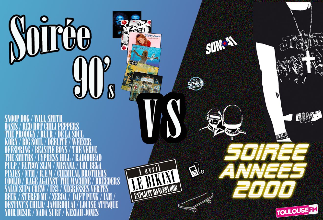 Jeudi 4 avril 2024 : Soirée 90's vs 2000 | Le Bikini