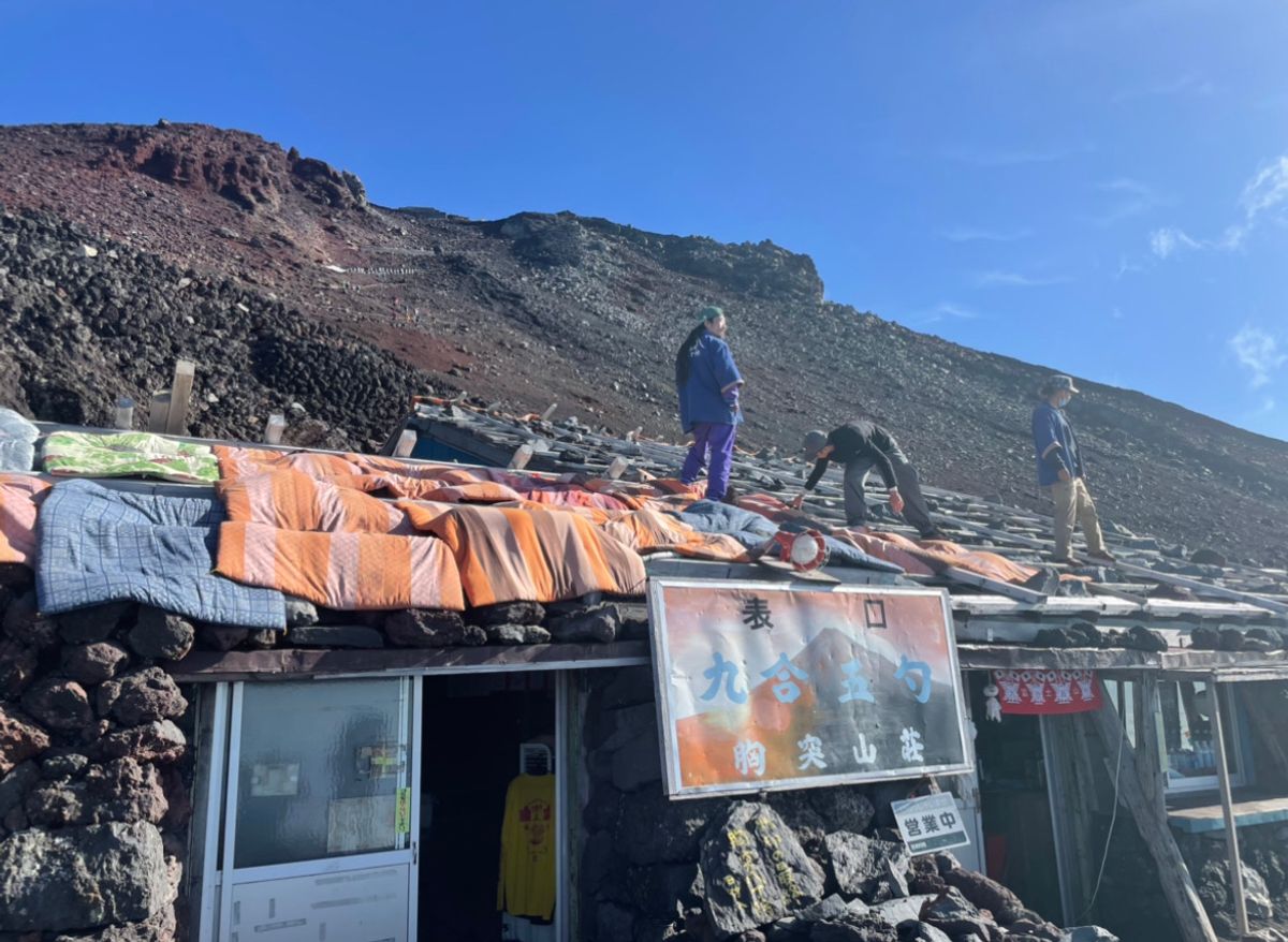 布団干しの様子