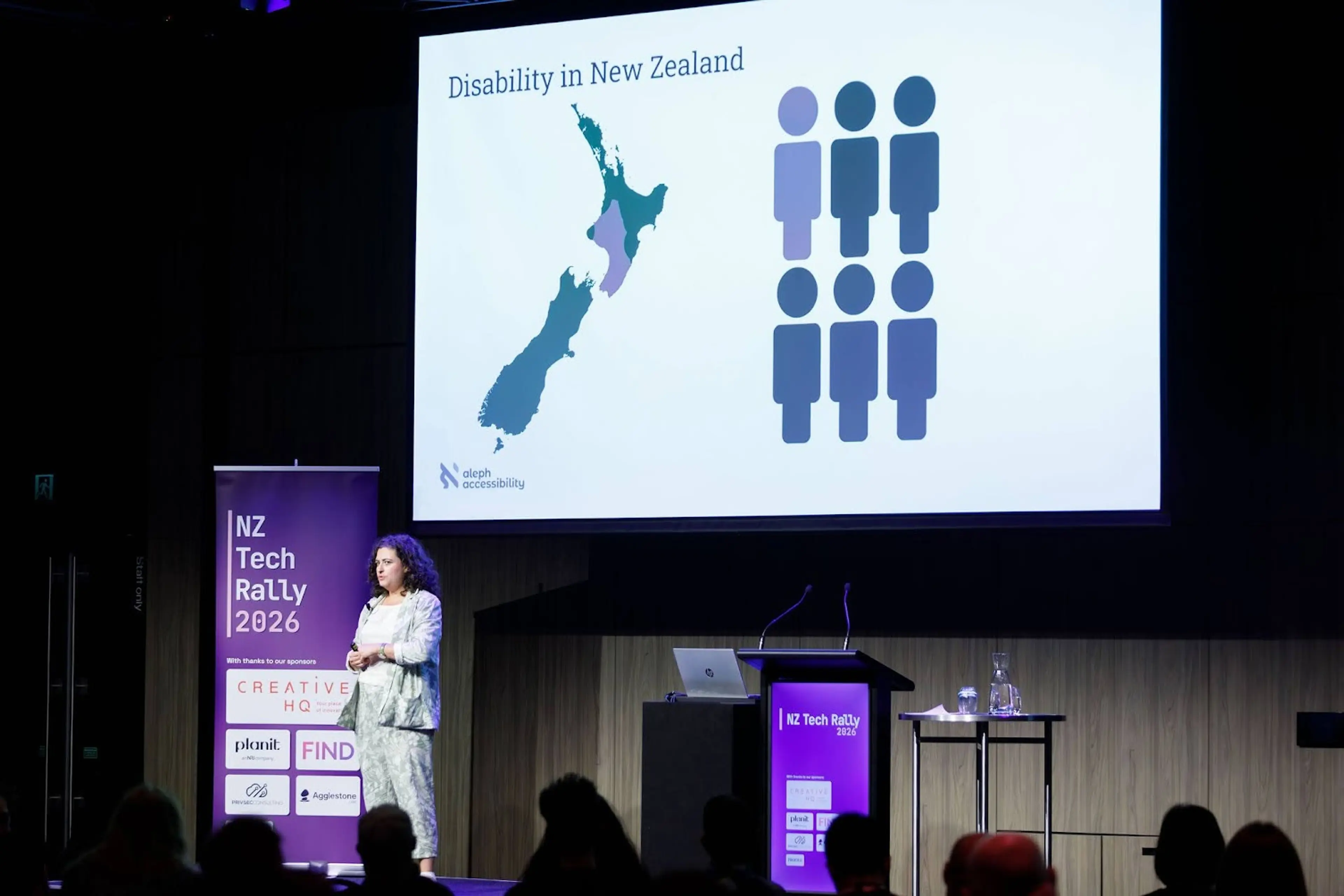 Maia Miller on stage at NZ Tech Rally