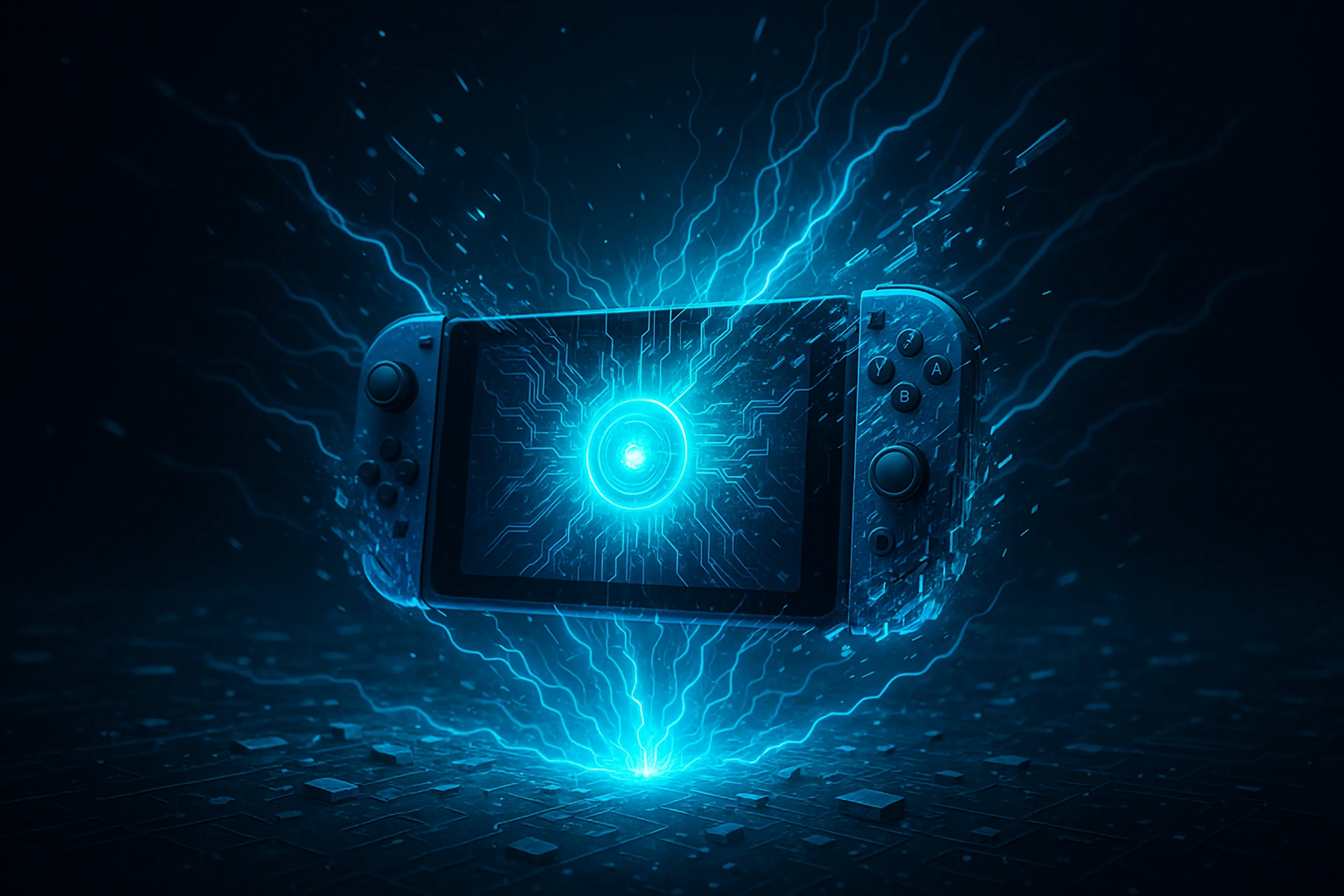 Futuristic illustration of a Nintendo Switch
