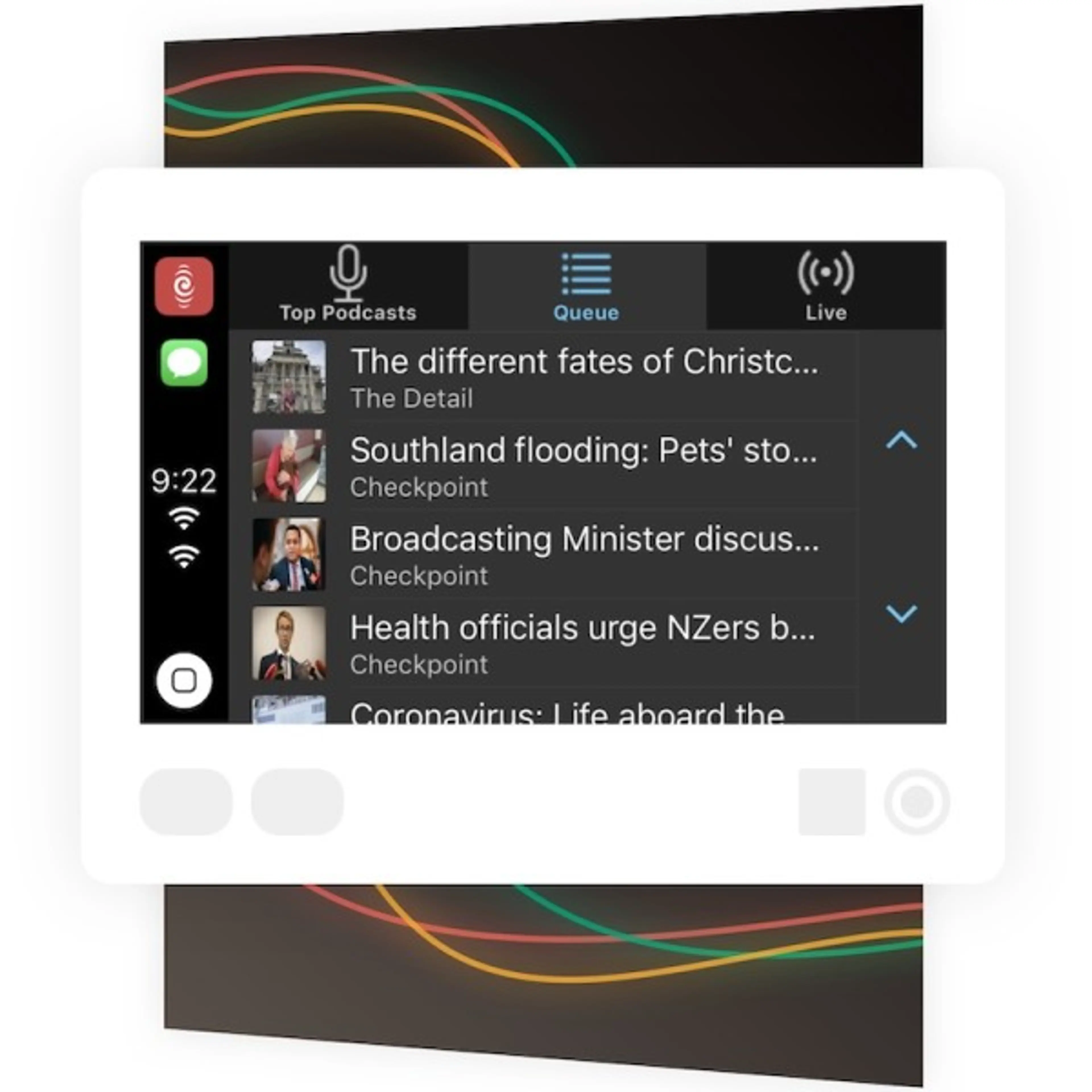 Song queue on a car radio