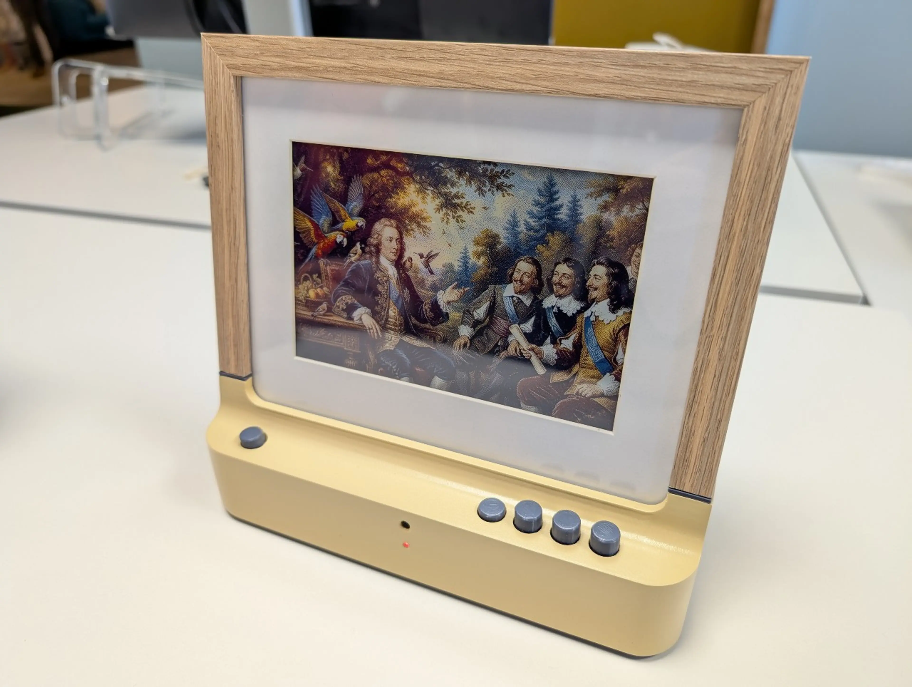 Evesdrop device with a renaissance art image