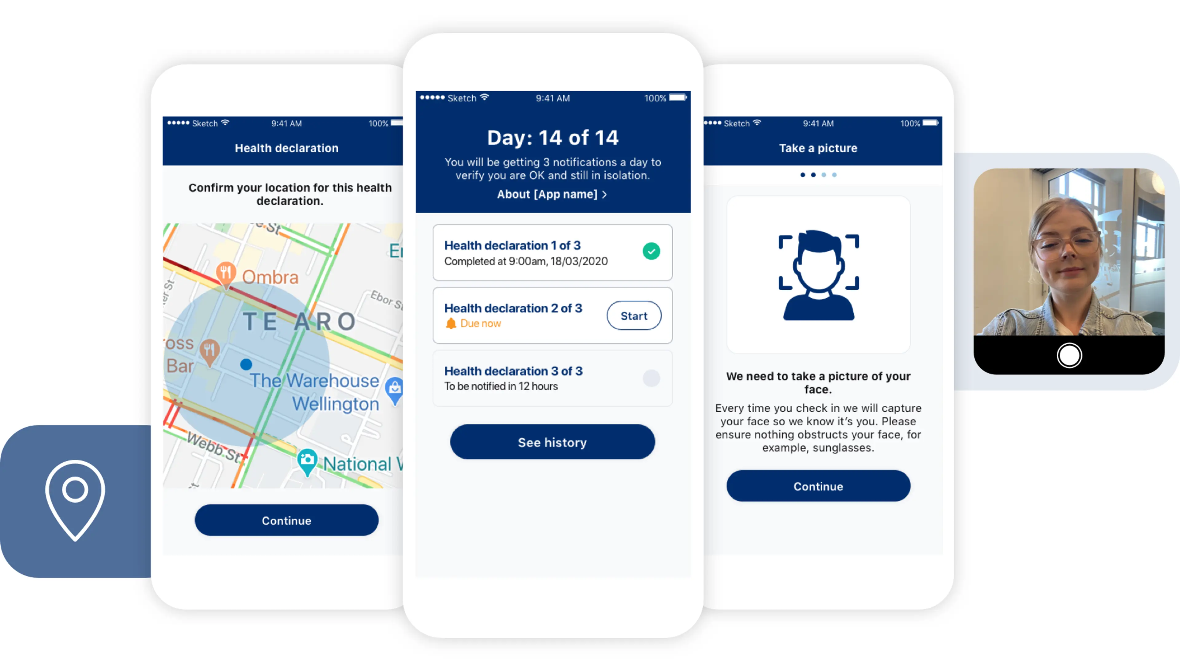 Prototype of iQuarantine app