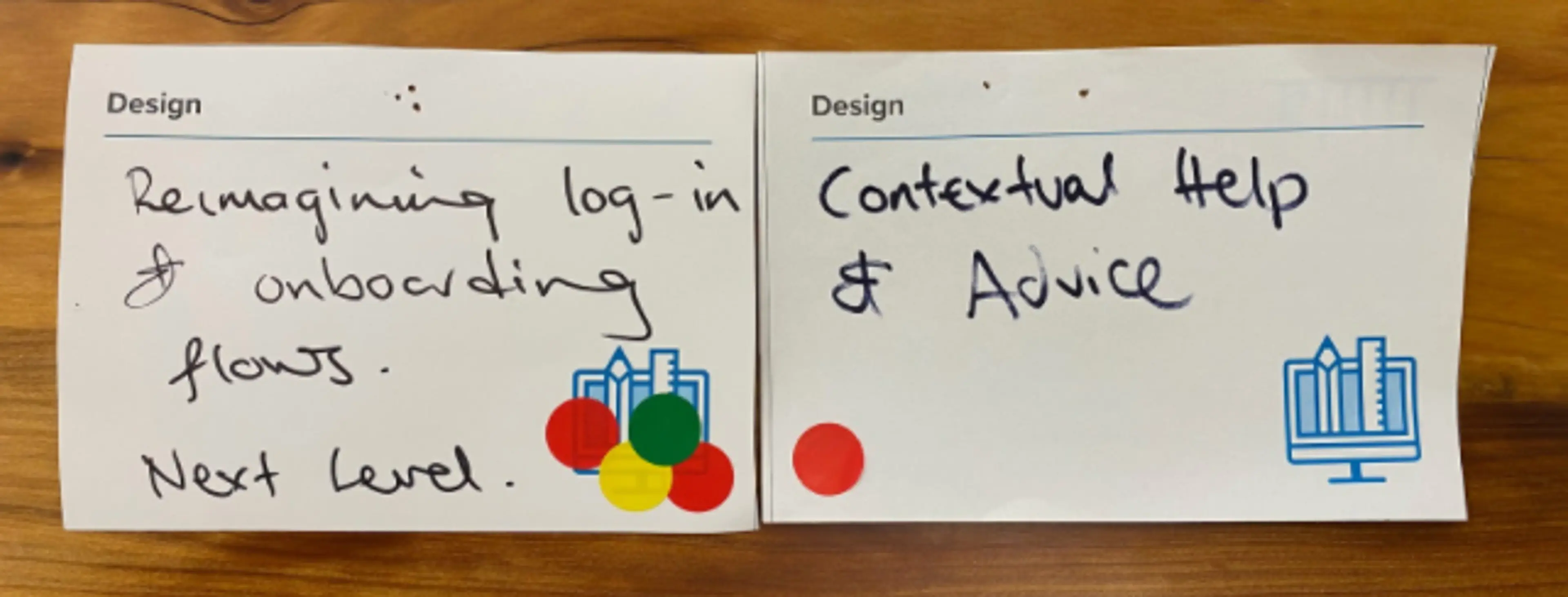 Two post-it notes with writing on them