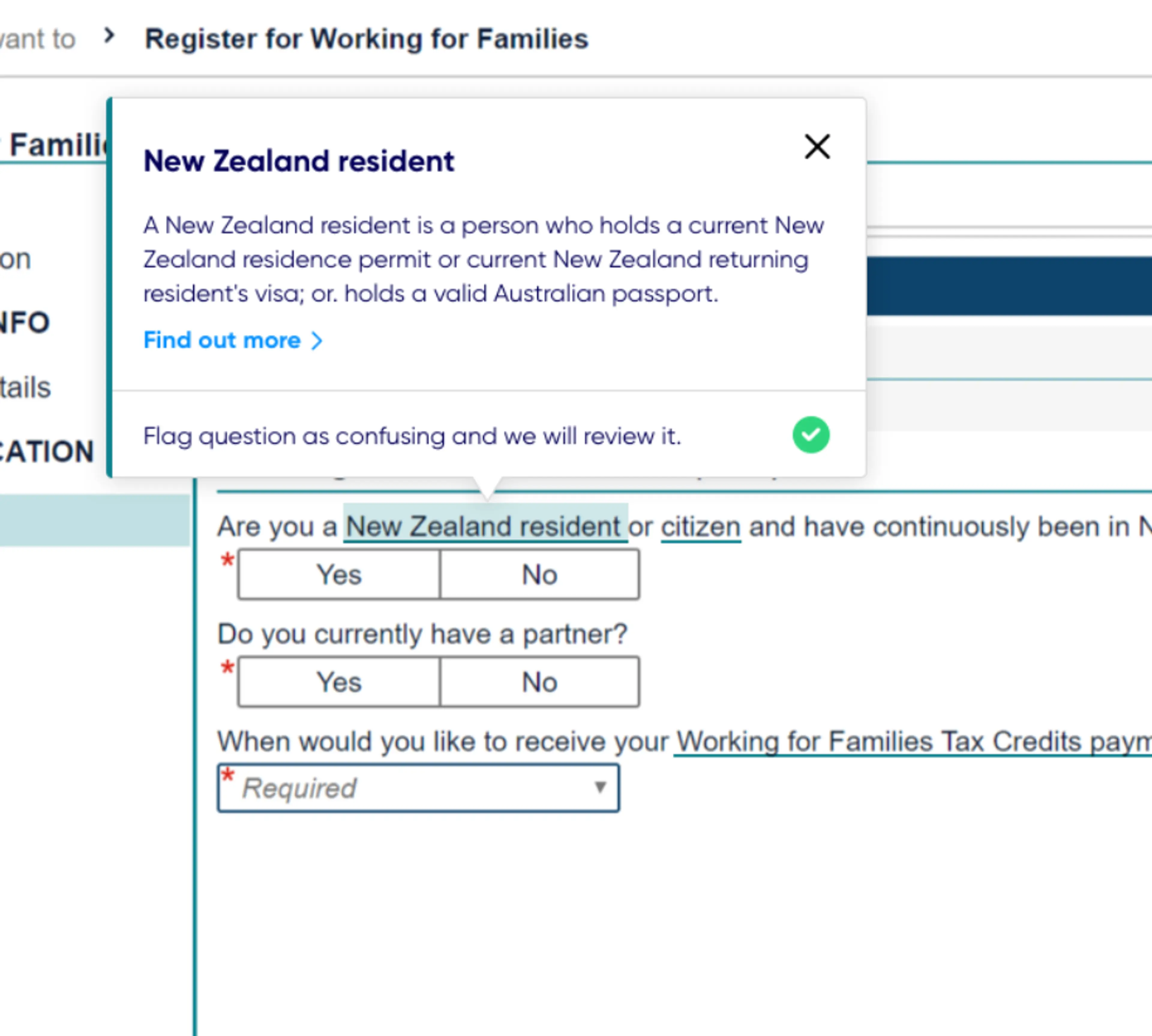 Prototype showing different fields to fill out