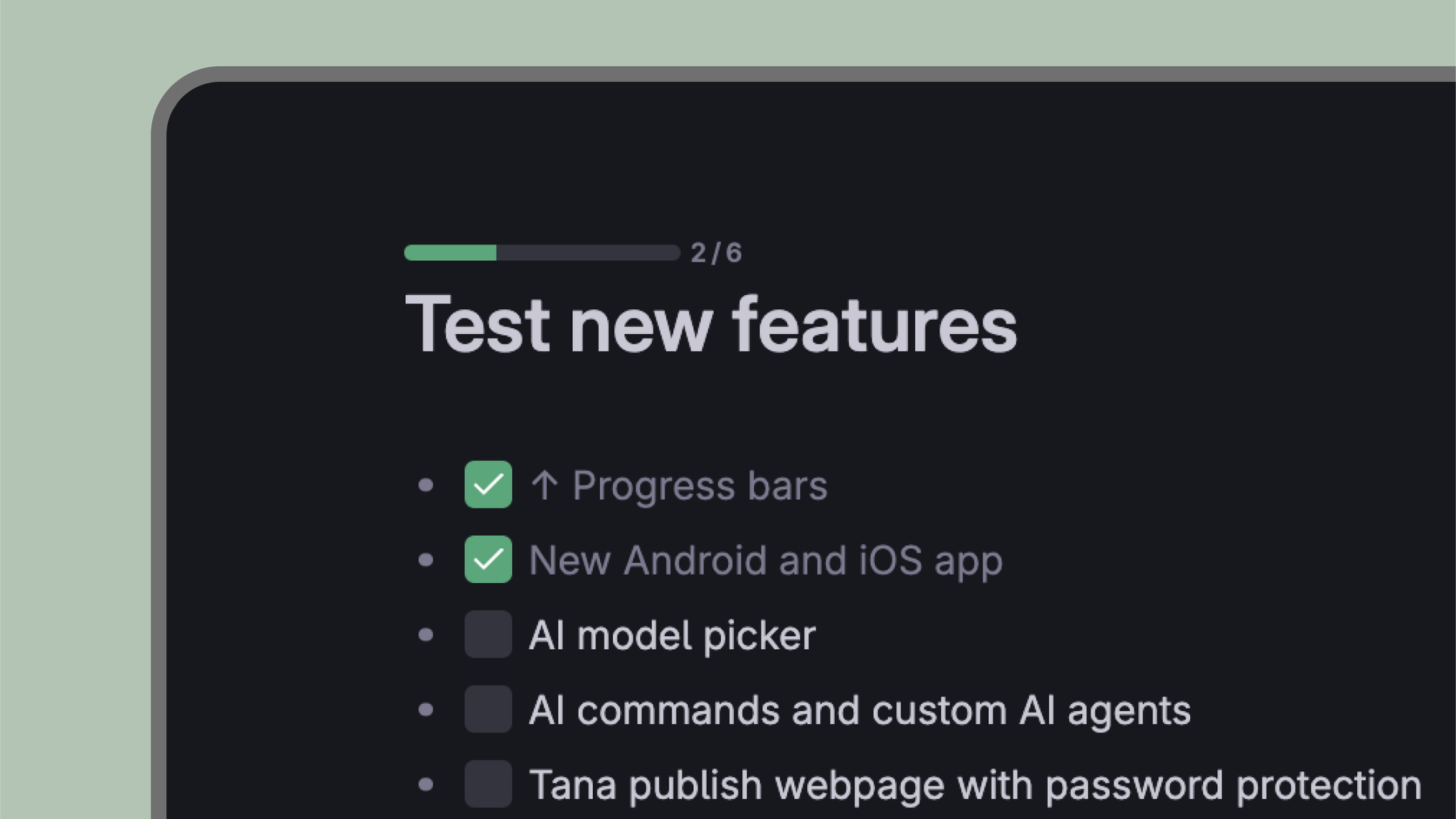 Checkboxes and progress bars