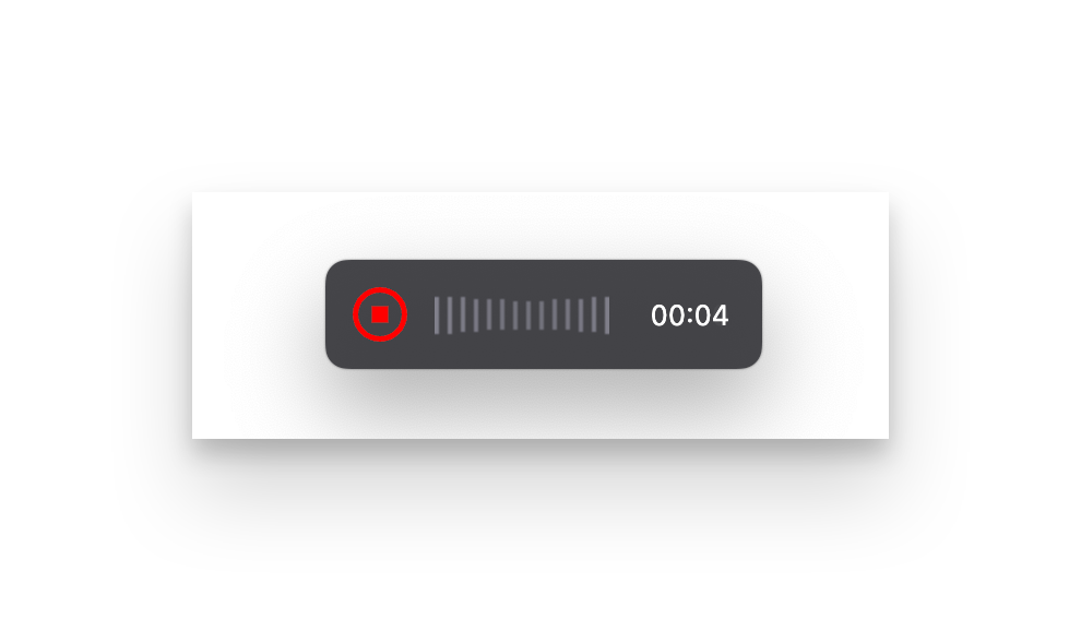 Recording indicator for global voice memo in Tana Desktop app