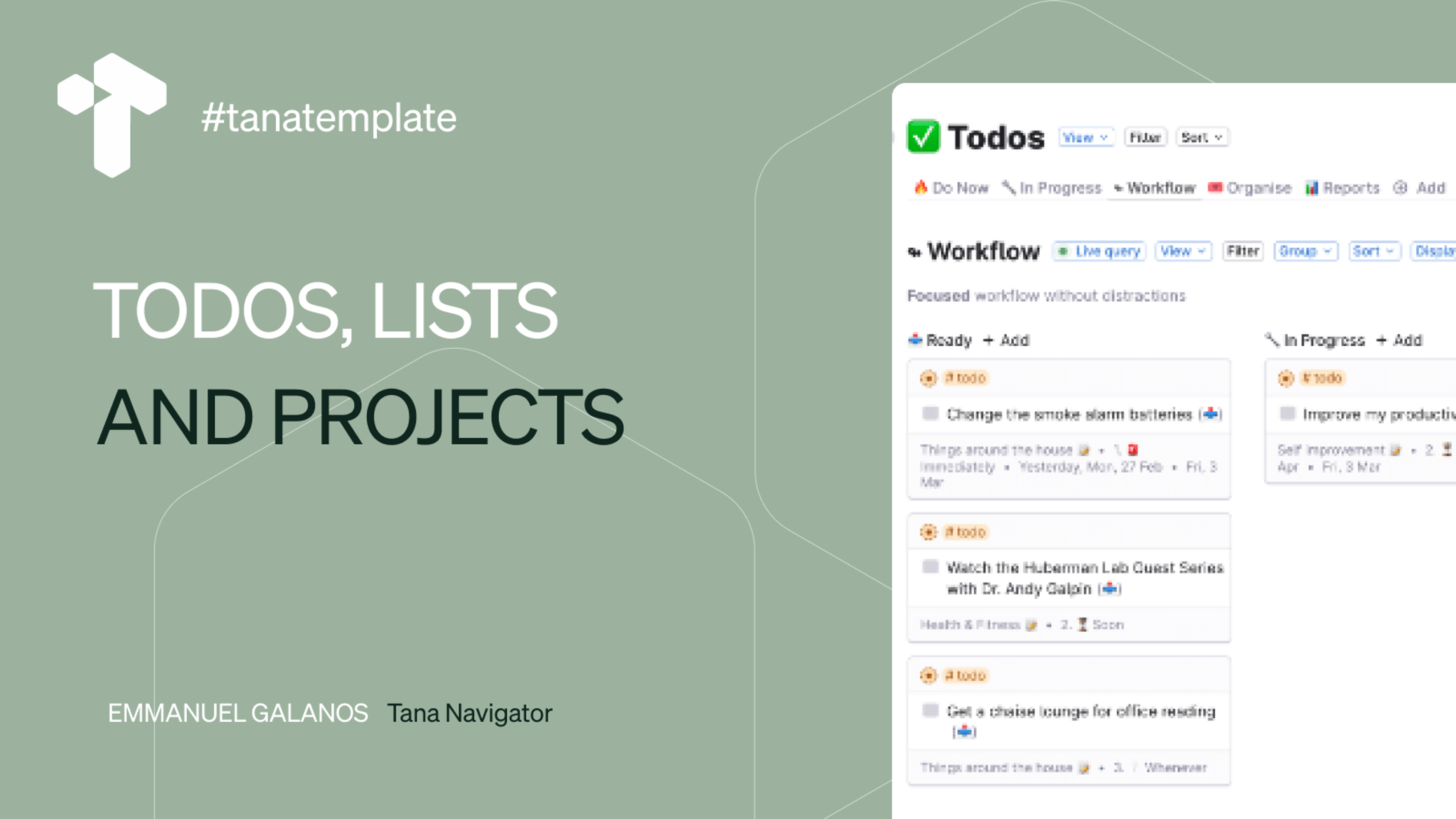 todos, lists and projects template