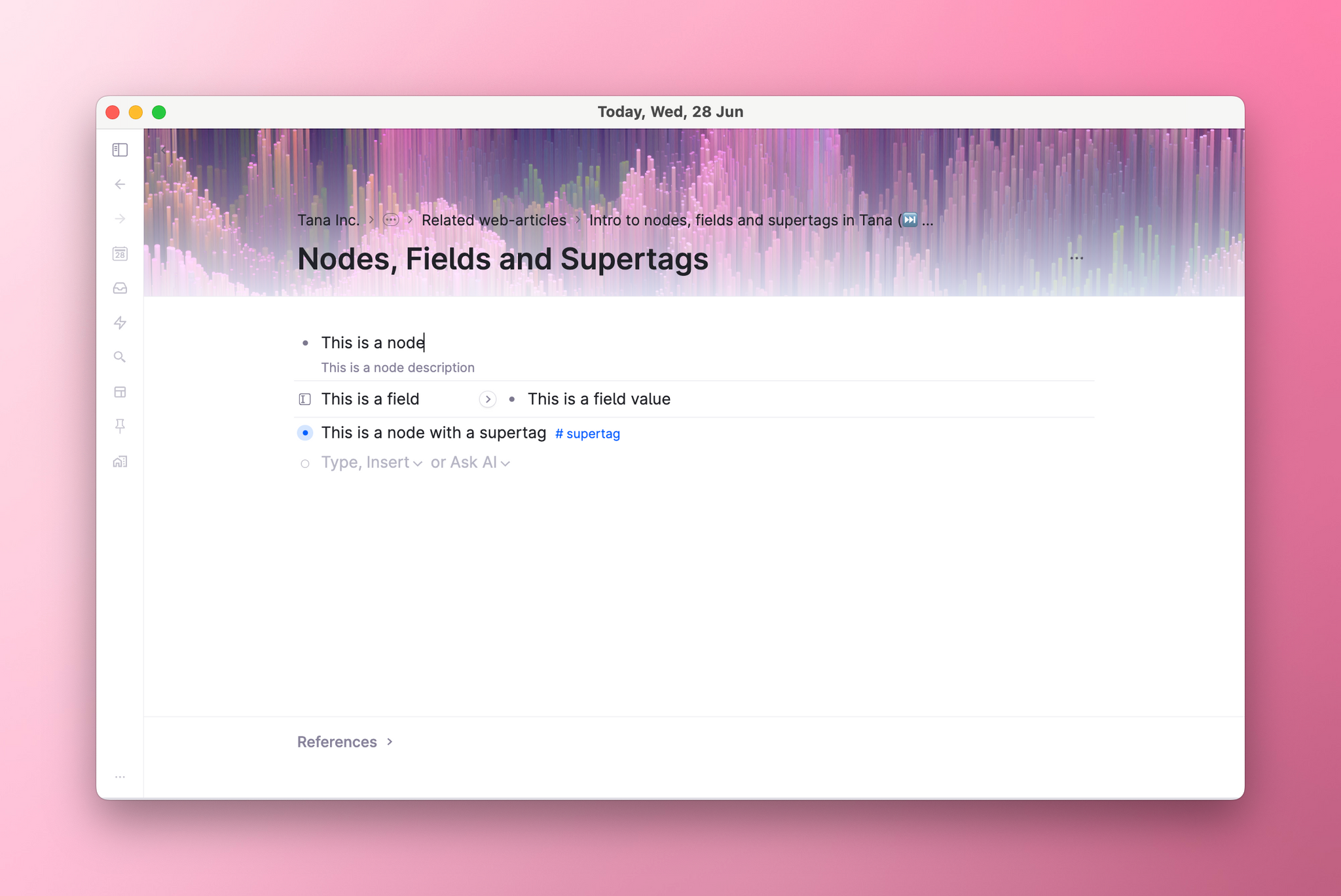Intro to nodes, fields and supertags