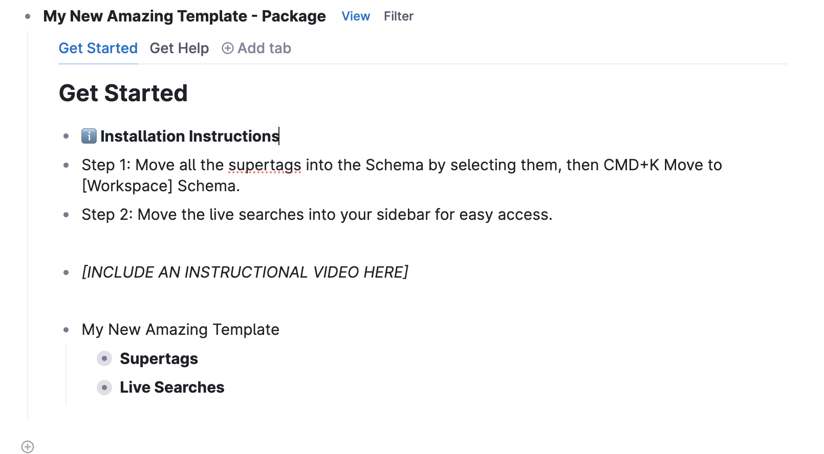 template package