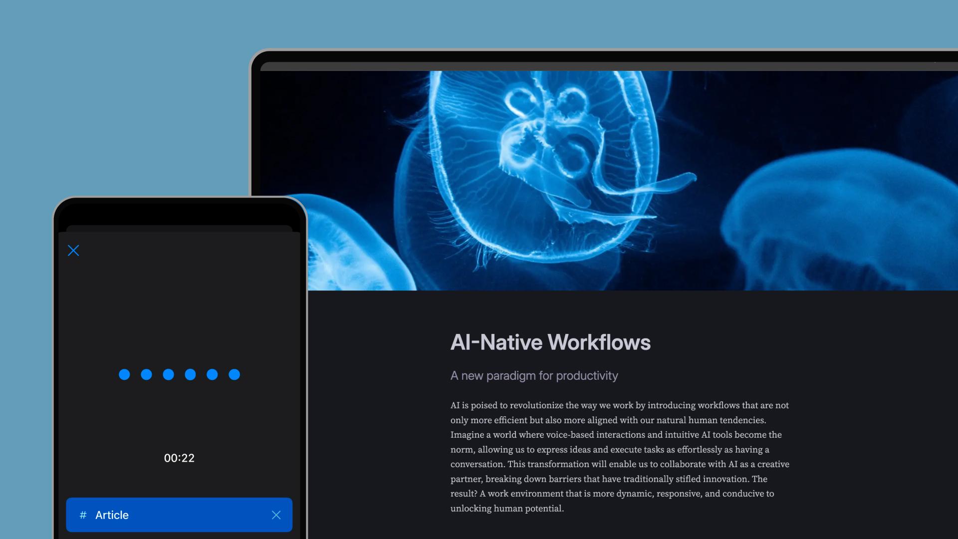 Tana lets you record voice notes on mobile and easily publish with a shareable link