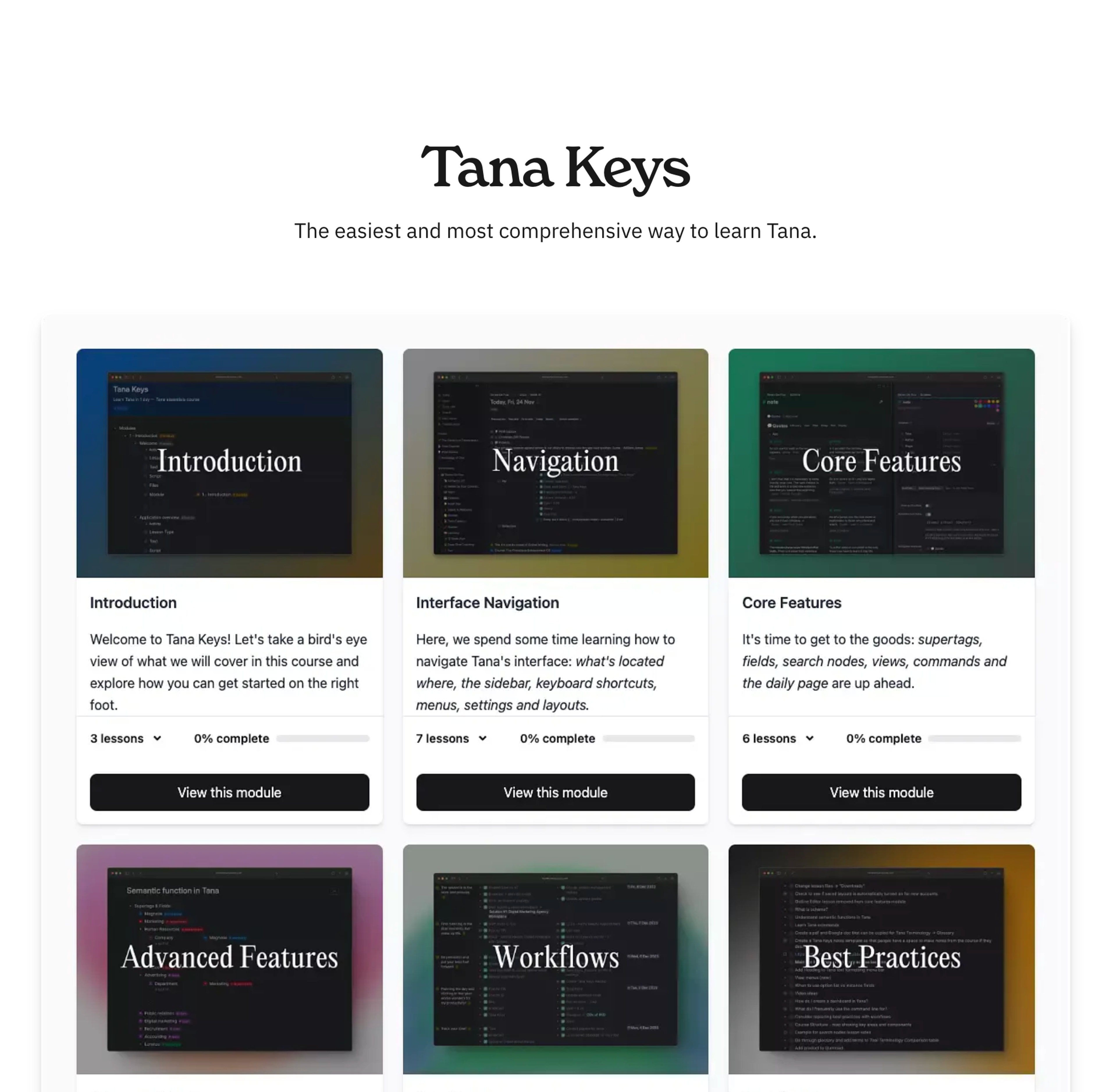 Tana keys