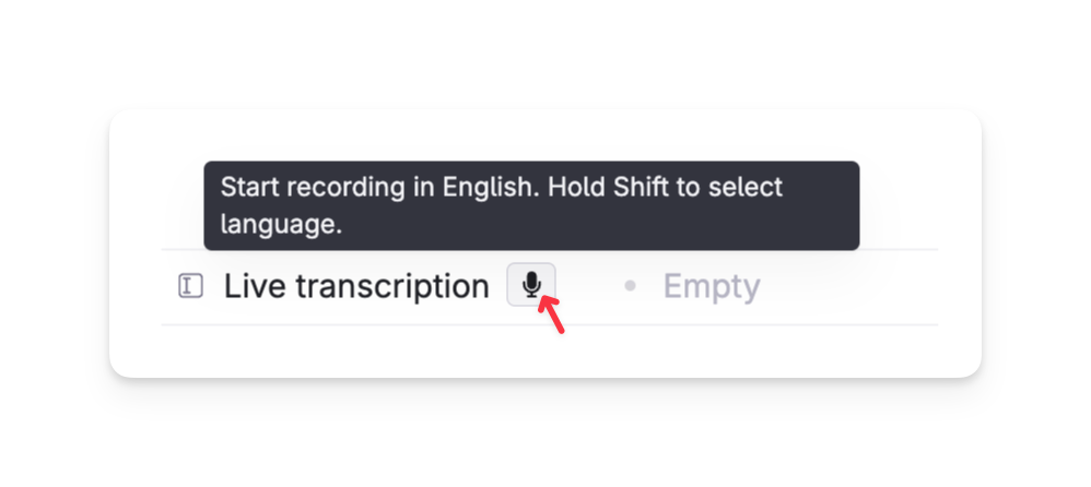 Change language on live transcription