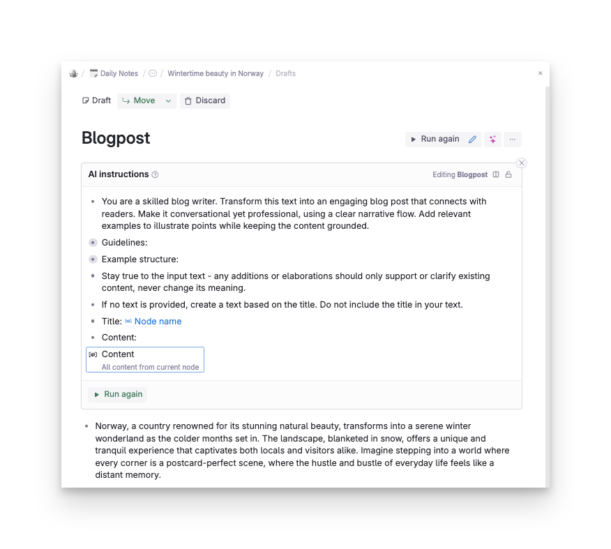 Prompt editor allows editing of the prompt in the underlaying rewrite command