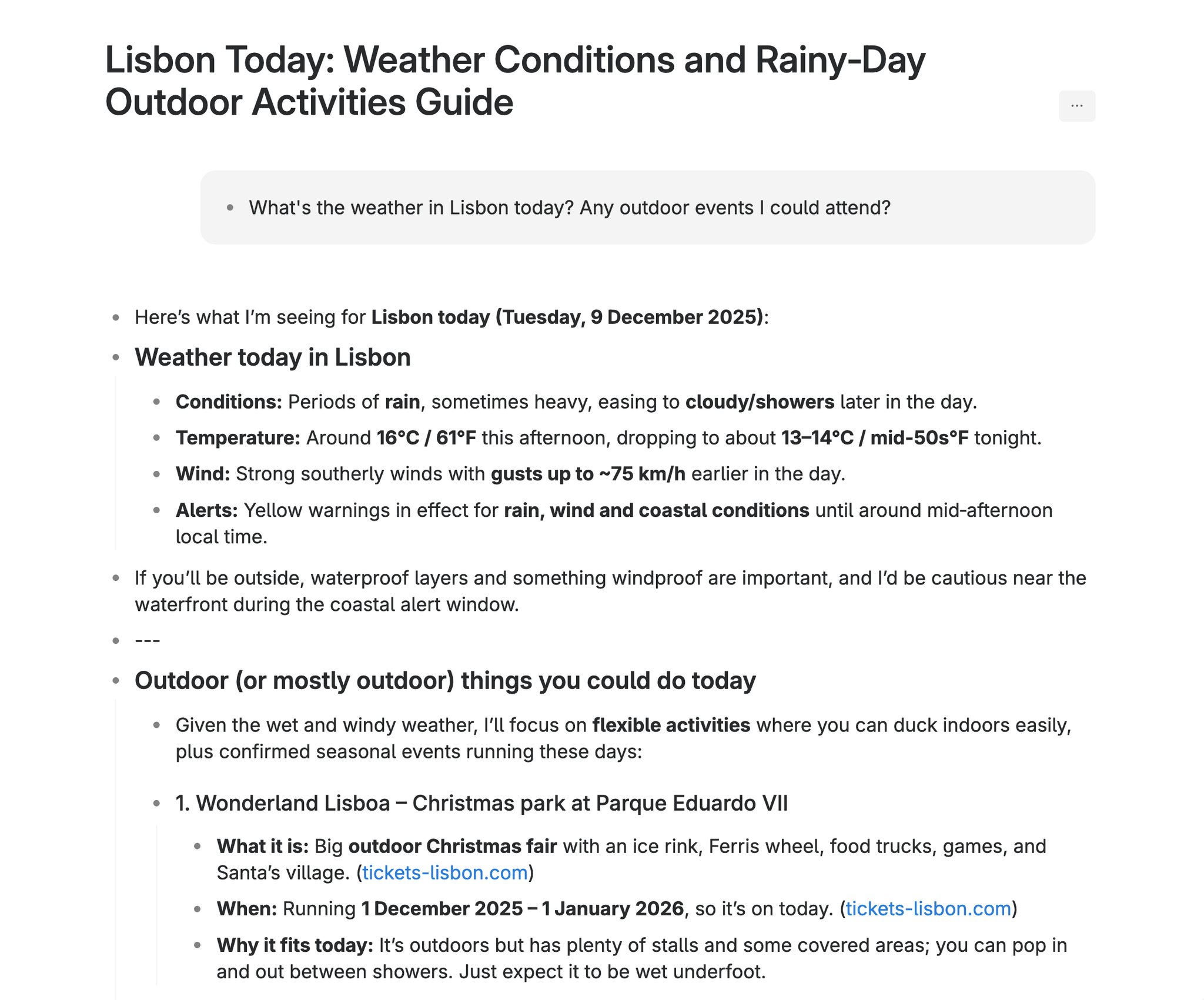 A generic query where web search is used