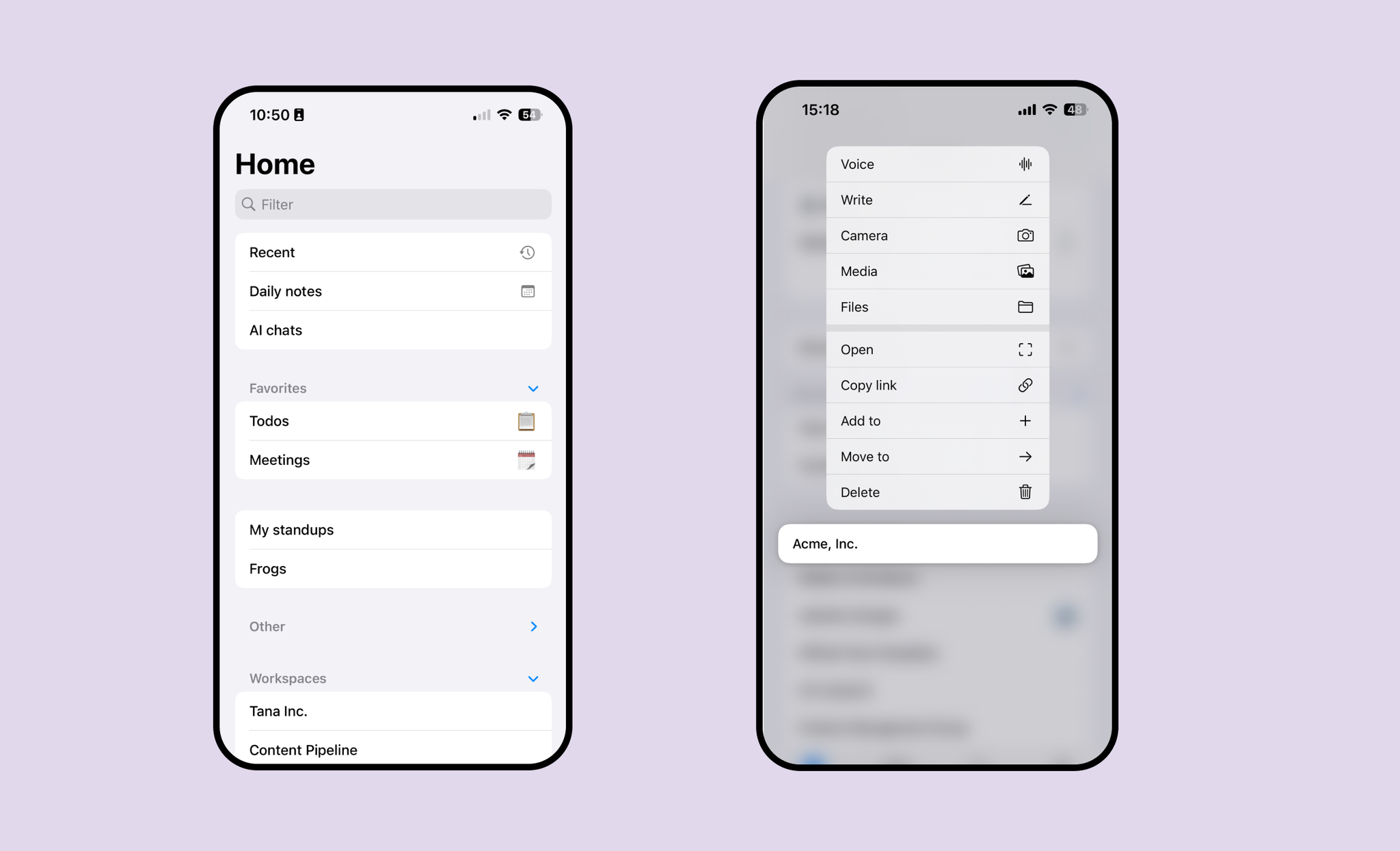 The new sidebar will be available to easy browsing in the mobile apps, each item can be longpressed